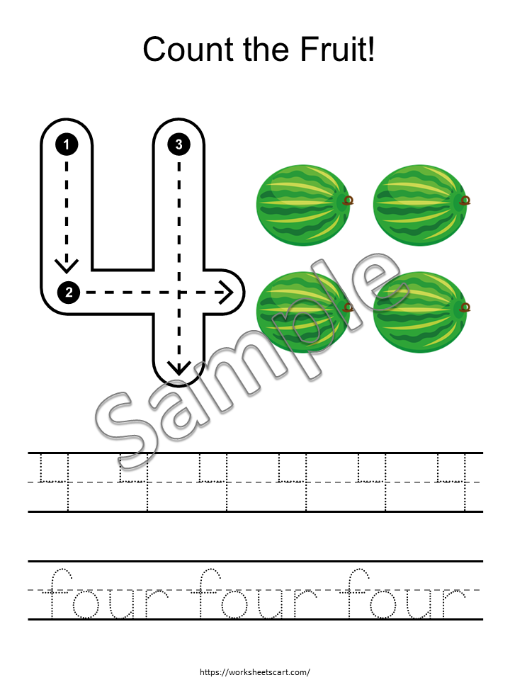 PPrintable Number Worksheets 1-10 for Preschool and Kindergarten | Trace, Count, and Recognize Numbers, WWF421