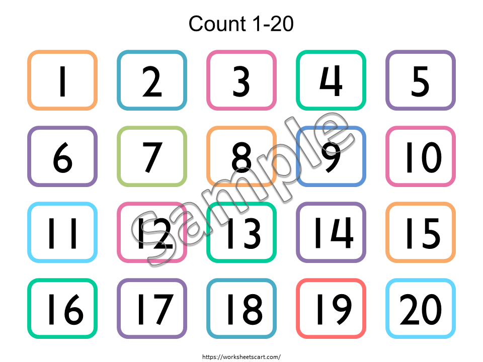 Number Matching Game-Activities-Worksheets-Matching Numbers- Count 1-20-Number Sense-Toddler-Preschool-Kindergarten Activity-Early math, WWF422