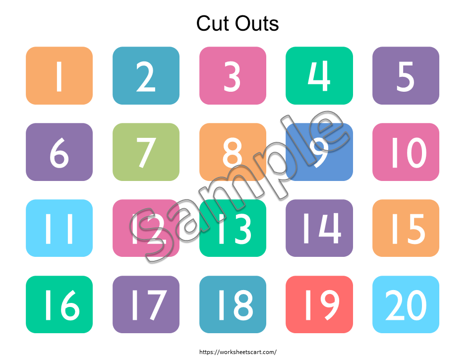 Number Matching Game Printable 1-20, Preschool Math Activity for Kids, Kindergarten Counting & Number Recognition Worksheet, Montessori Homeschool Game, WWF422