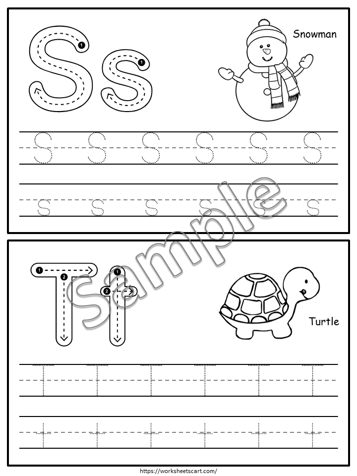 Alphabet Tracing Pages A-Z Printable | Letter Formation Worksheets for Preschool & Kindergarten Handwriting Practice, WWF423
