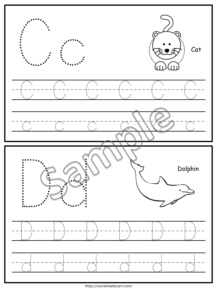 Alphabet Tracing Cards Printable PDF – Uppercase & Lowercase Letter Practice with Coloring for Preschool & Kindergarten, WWF424