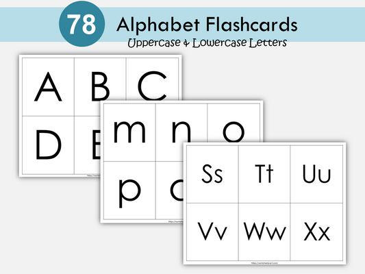 Alphabet Flashcards Printable | Uppercase, Lowercase & Both | 6 Cards Per Page | ABC Learning Cards for Kids | A-Z Cards | Learn ABCs, WWF427