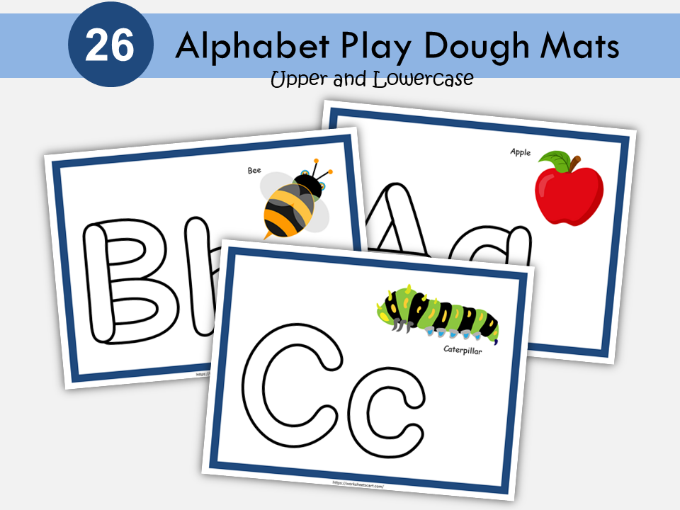 Alphabet Play Dough Mats, Preschool Play Doh Mats Printable, Toddler Activities, Letters Activities for Kids, Kindergarten Worksheets, WWF428