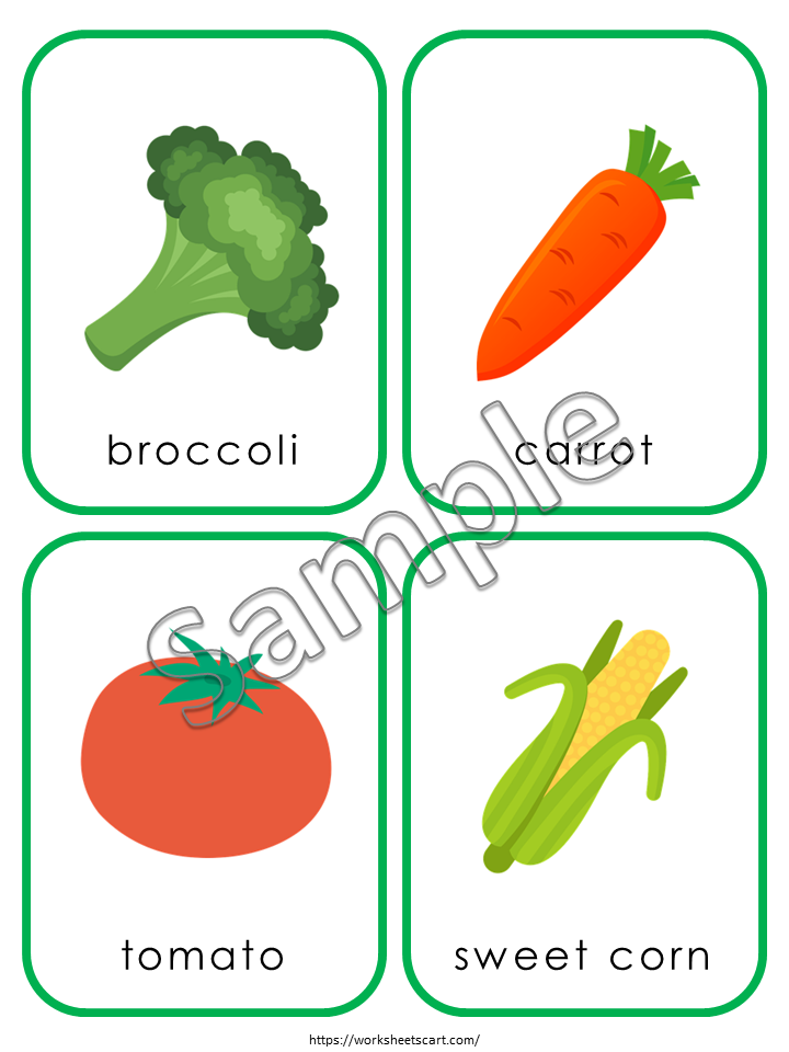 28 Vegetables Flashcards, Preschool Printables, Vegetable Cards for Kids, Montessori Cards, Toddler Activity, Preschool Homeschool, WWF429