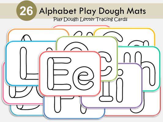 Alphabet Playdough Mats Printable | Uppercase and Lowercase Letter Tracing Cards for Preschool, Pre-K, Kindergarten | Fine Motor Activity, WWF432