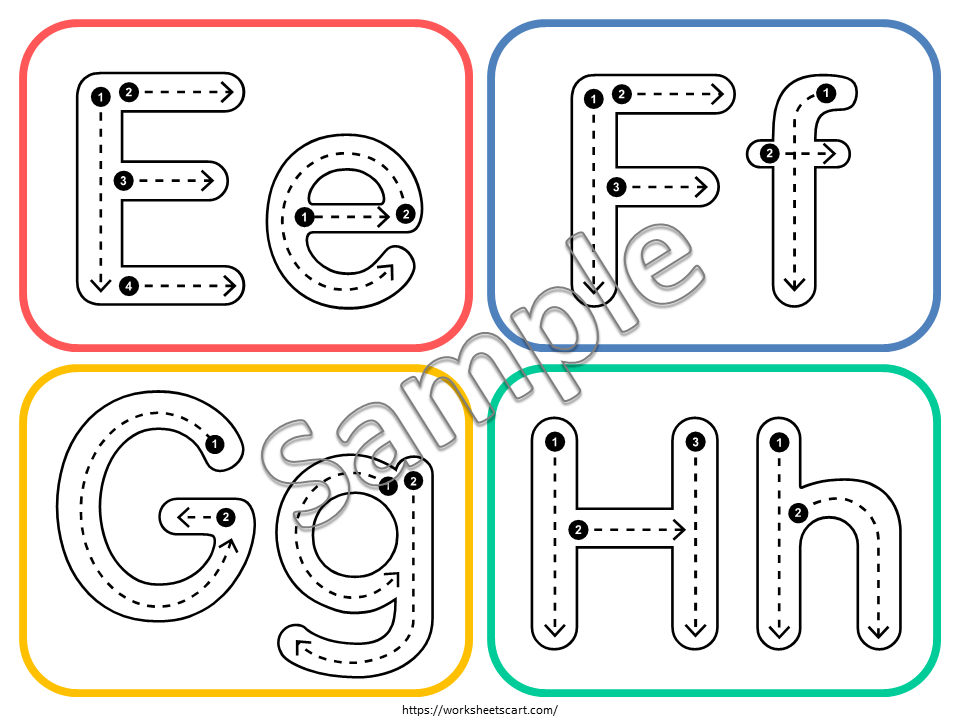 Alphabet Tracing Cards, Letter Tracing, Letter of the Alphabet Worksheets, Preschool Flashcards Printable, ABC Cards, Preschool Curriculum, WWF433