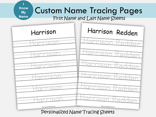 Custom Name Tracing Sheets, Name Tracing Worksheet, Handwriting Practice, Personalized Name Trace, Preschool Printables, Kids Name Writing, WWF434