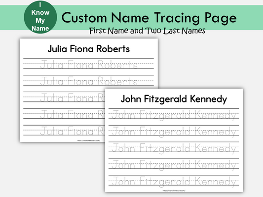 Custom Name Tracing Sheet Handwriting Practice Personalized Name Trace Handwriting Worksheet Printable Handwriting Page Kids Name Writing, WWF435