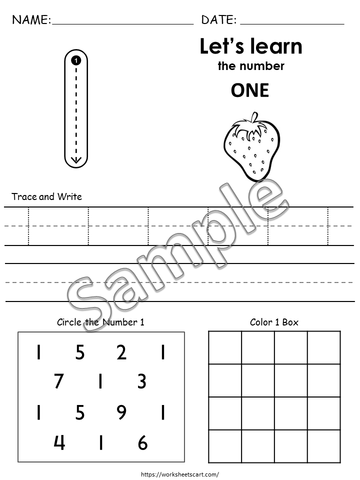 1-10 Number Tracing, Preschool Worksheet Printable, Handwriting Practice, Kindergarten Worksheets, Learning Numbers, Instant Download, WWF443