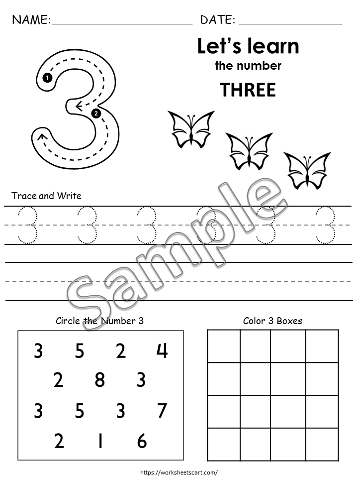 1-10 Number Tracing, Preschool Worksheet Printable, Handwriting Practice, Kindergarten Worksheets, Learning Numbers, Instant Download, WWF443