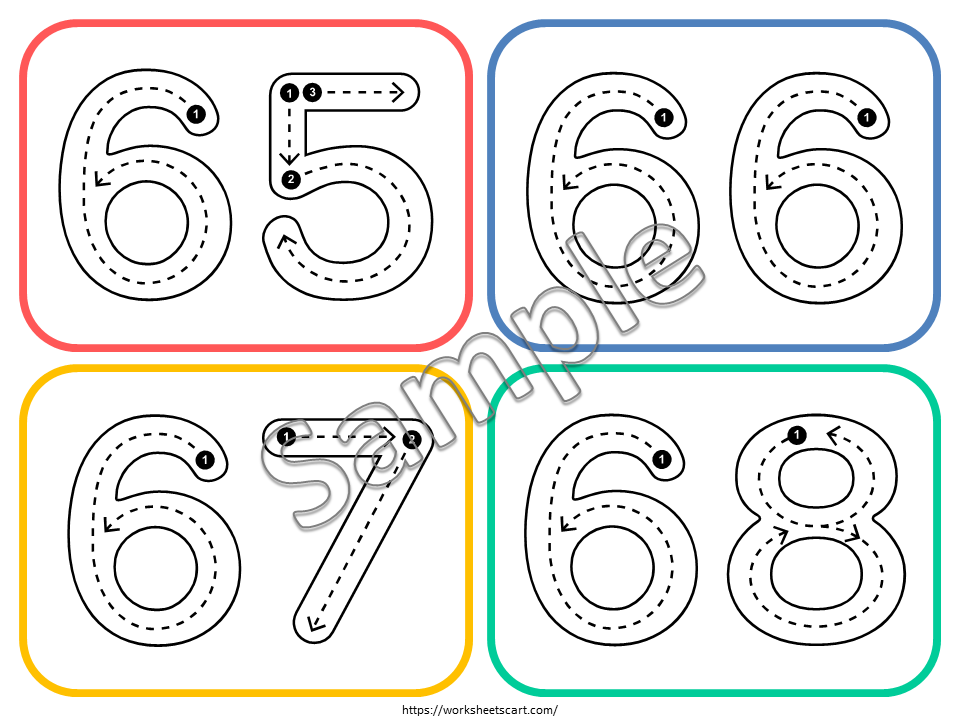 Number Tracing Cards 1–100 Printable, Preschool & Kindergarten Math Flash Cards, Number Formation Practice, Homeschool & Montessori Learning, WWF445