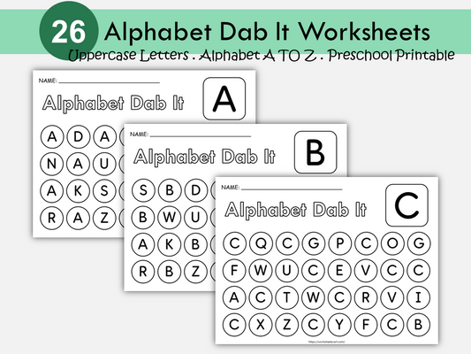 Find and Dab Alphabet Worksheets – Letter Recognition Practice (A–Z), WWF446