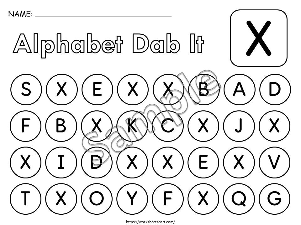 26 Printable Alphabet Uppercase Dab It Worksheets, Preschool Kindergarten Phonics, ABC Dot Marker Pages, Letter Recognition Activity, Printable Alphabet Worksheets, WWF446