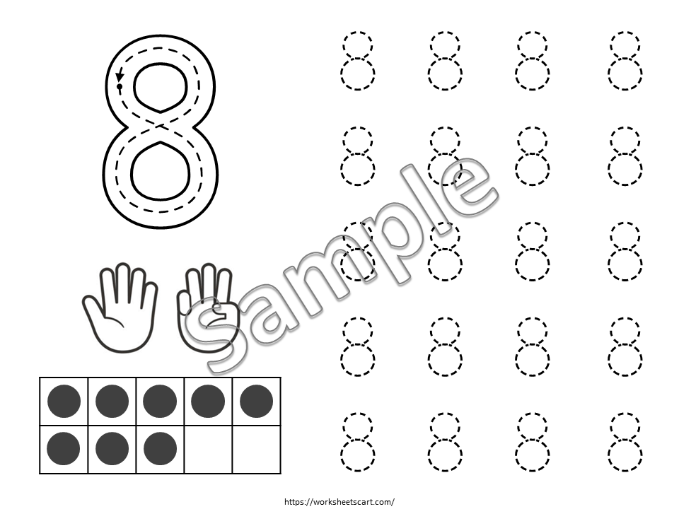 Number Tracing Worksheets 0–10 Printable for Preschool & Kindergarten | Counting Practice, Ten Frame Activities, Fine Motor Skills, WWF447