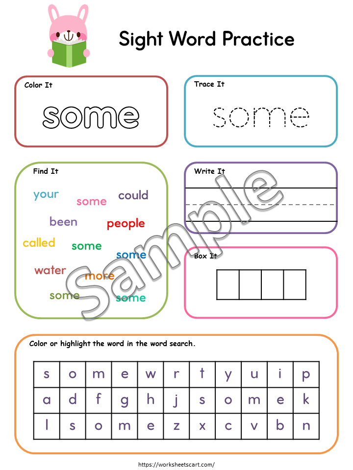 Fry's First 100 Sight Words Worksheets, Sight Words Printable, Handwriting & Spelling Practice, Kindergarten Activities, First Grade, WWF451