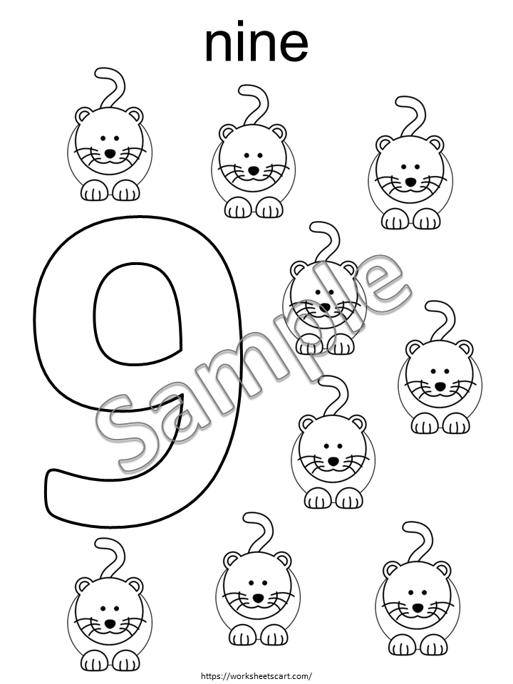 Number Coloring Pages (1-20) Printable, Preschool Worksheets, Coloring Pages for Kids, Kindergarten Activity, Homeschool, Instant Download, WWF455