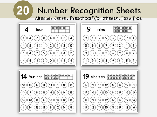 Number Worksheets 1–20 Printable | Ten Frames, Number Words & Number Search Activity, WWF466