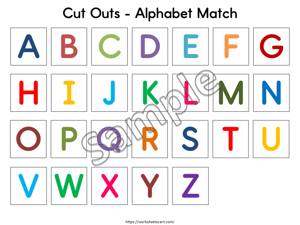 Alphabet Matching Puzzle, Learn the Letters Activity for Preschool, Uppercase Alphabet, Homeschool Kindergarten Worksheet, Busy Book Binder, WWF470
