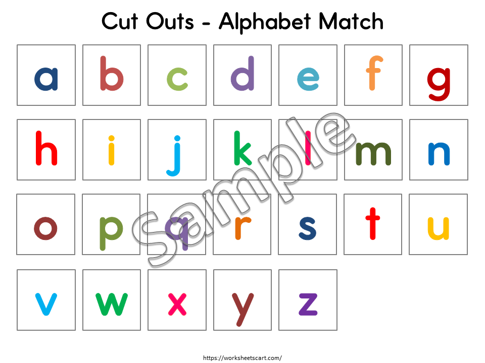 AAlphabet Matching Game Printable | Lowercase Letter Match Activity Mat for Preschool and Kindergarten, WWF471
