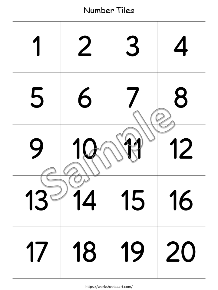 Alphabet Tiles Cards Printable for Preschool, Uppercase and Lowercase, Letters Tiles, Numbers 1-20 Cards, Word Work, Spelling Activity, WWF474
