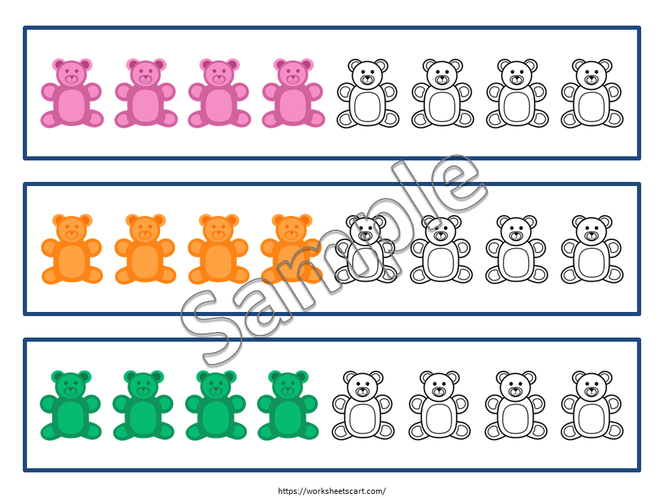 Patterns with Bears, Pattern Copy Cards, Repeat the Pattern Cards, Pattern Worksheet, Color Recognition, Preschool Math Activities, Coloring, WWF477