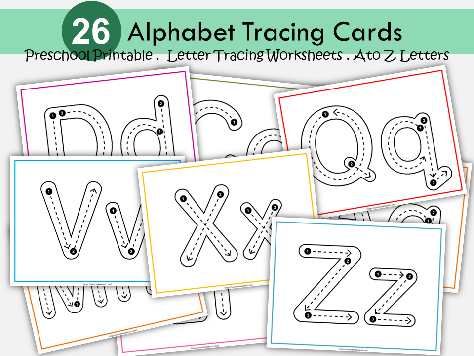 Alphabet Tracing Cards, Letter Tracing, Letter of the Alphabet Worksheets, Preschool Flashcards Printable, ABC Cards, Preschool Curriculum, WWF478
