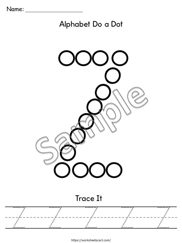 Alphabet Dot Marker Worksheets A–Z Printable | Uppercase Letter Tracing & Handwriting Practice for Preschool Kindergarten, WWF503