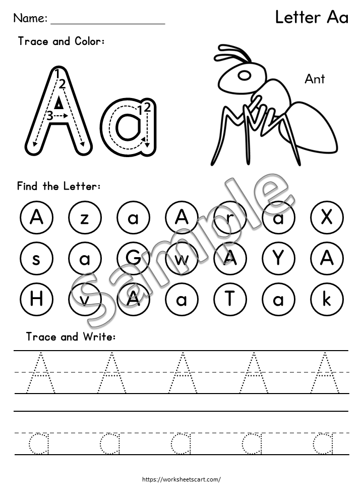 Alphabet Worksheets A–Z Printable | Trace, Write, Find & Color for Kids, WWF512