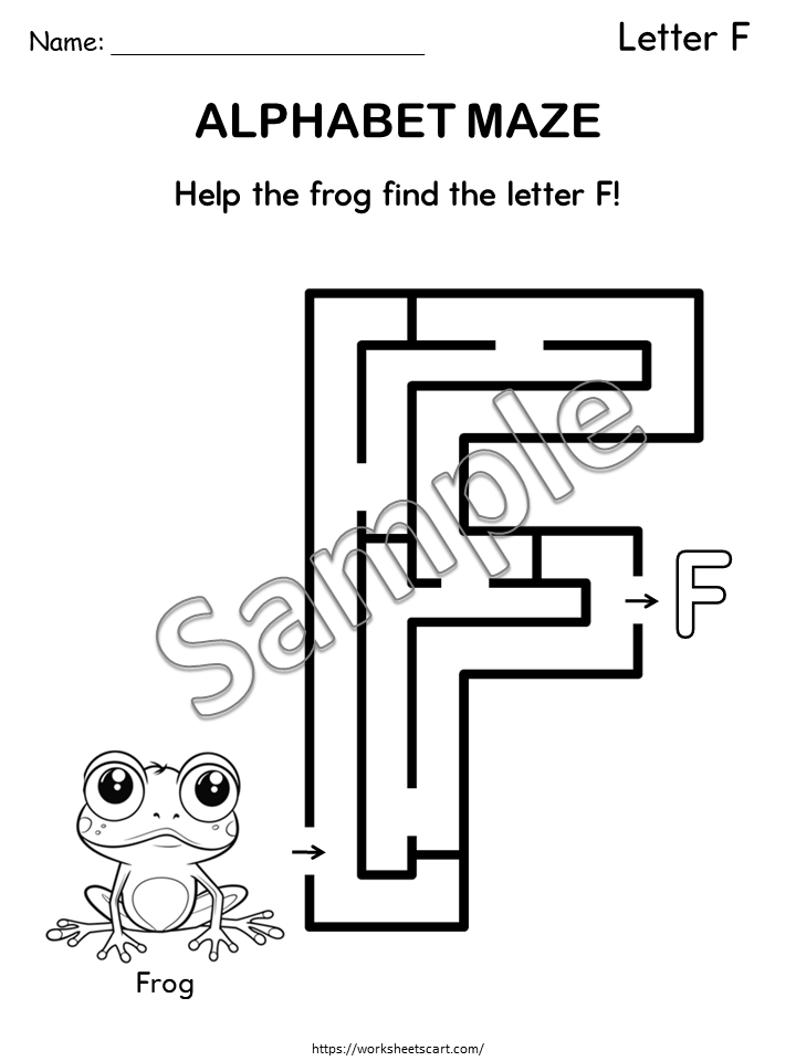 Alphabet Letter Mazes A–Z Worksheets Printable | Fun Phonics & Alphabet Activities for Kids, WWF514