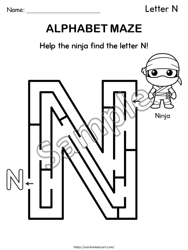 Alphabet Letter Mazes A–Z Worksheets Printable | Fun Phonics & Alphabet Activities for Kids, WWF514