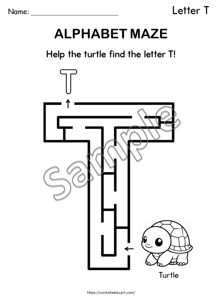 Alphabet Letter Mazes A–Z Worksheets Printable | Fun Phonics & Alphabet Activities for Kids, WWF514