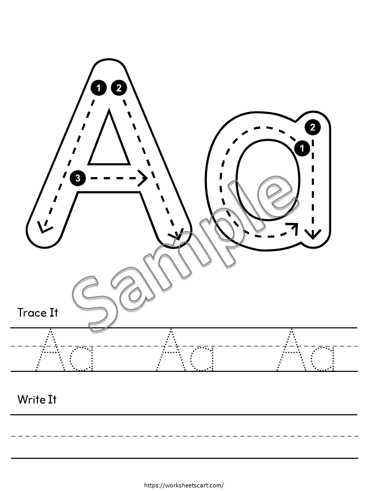 Alphabet Tracing Worksheets A–Z Printable | Uppercase & Lowercase Handwriting Practice for Kindergarten & Preschool Kids, WWF548