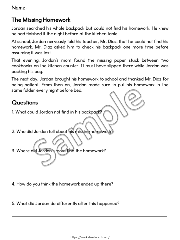 Grade 3 Reading Comprehension Worksheets with Answer Key | 30 Printable Reading Passages PDF, WWF560