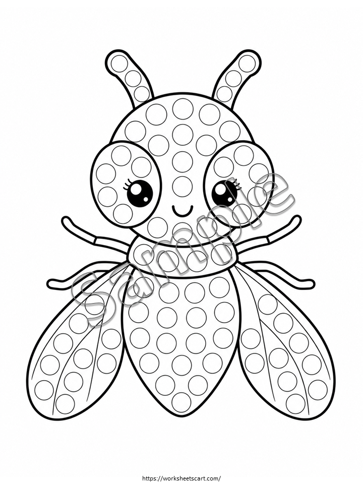 Insect Dot Marker Pages Printable PDF | Bug Do a Dot Activity for Preschool & Toddlers, WWF569