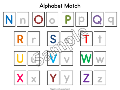 Alphabet Matching Activity Printable | Uppercase & Lowercase Letter Match for Preschool & Kindergarten, WWF551
