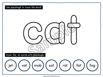 CVC Playdough Mats Printable – 125 CVC Words for Kindergarten Phonics Practice, WWF550