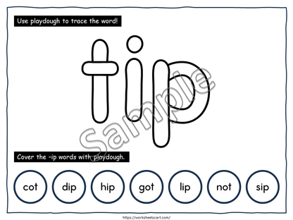 CVC Playdough Mats Printable – 125 CVC Words for Kindergarten Phonics Practice, WWF550