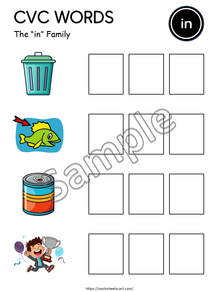 CVC Word Family Mats Printable for Kindergarten | Science of Reading Phonics Activity, WWF549