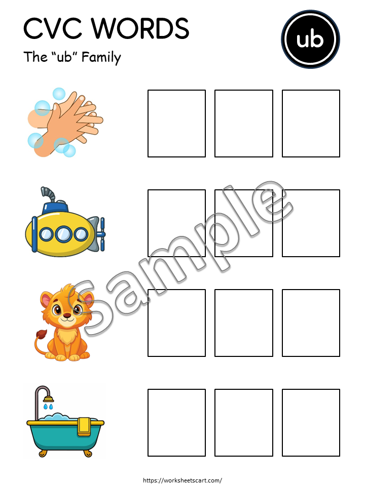 CVC Word Family Mats Printable for Kindergarten | Science of Reading Phonics Activity, WWF549