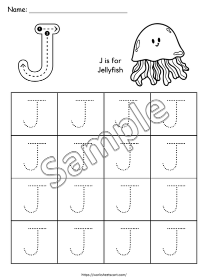 52 Alphabet Tracing Worksheets A-Z Printable, Uppercase Lowercase Letter Practice, Preschool & Kindergarten Handwriting Worksheets PDF, WWF547