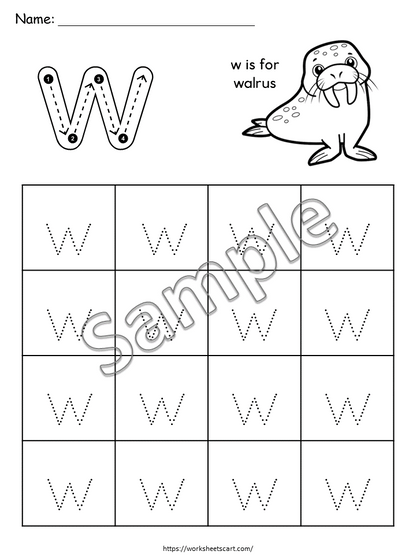 52 Alphabet Tracing Worksheets A-Z Printable, Uppercase Lowercase Letter Practice, Preschool & Kindergarten Handwriting Worksheets PDF, WWF547
