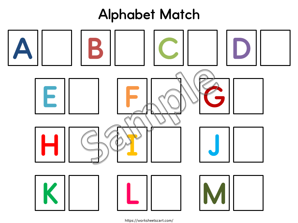 Alphabet Matching Activity Printable | Uppercase & Lowercase Letter Match for Preschool & Kindergarten, WWF551