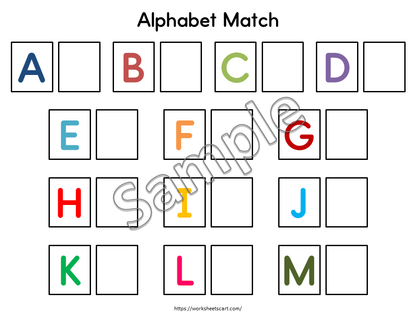 Alphabet Matching Activity Printable | Uppercase & Lowercase Letter Match for Preschool & Kindergarten, WWF551