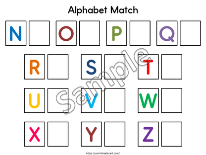 Alphabet Matching Activity Printable | Uppercase & Lowercase Letter Match for Preschool & Kindergarten, WWF551