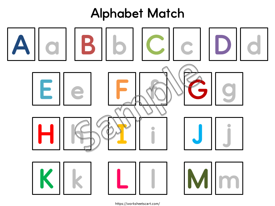 Alphabet Matching Activity Printable | Uppercase & Lowercase Letter Match for Preschool & Kindergarten, WWF551