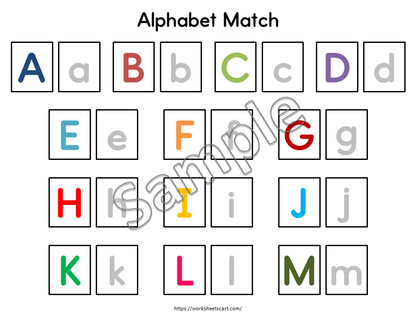 Alphabet Matching Activity Printable | Uppercase & Lowercase Letter Match for Preschool & Kindergarten, WWF551