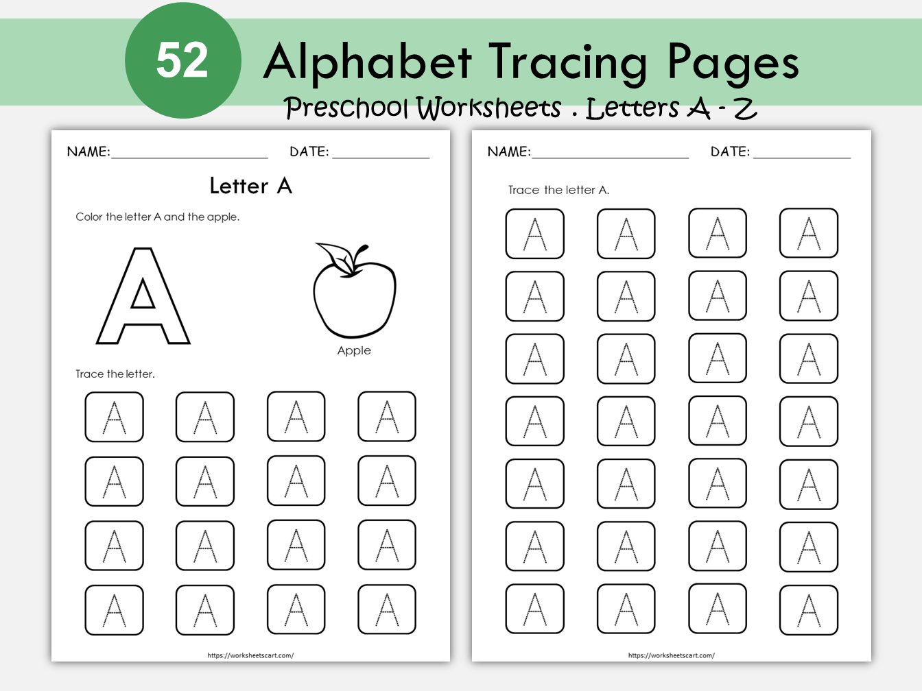 Alphabet Tracing Worksheets, Alphabet Trace, ABC Handwriting Practice, Letter Tracing Printable, Homeschool, Instant download, WWF101