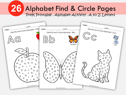 Alphabet Worksheets for Preschool, Alphabet Busy Book, Letter of the Week, Letter Recognition, Kindergarten, PreK, Educational Printable, WWF102