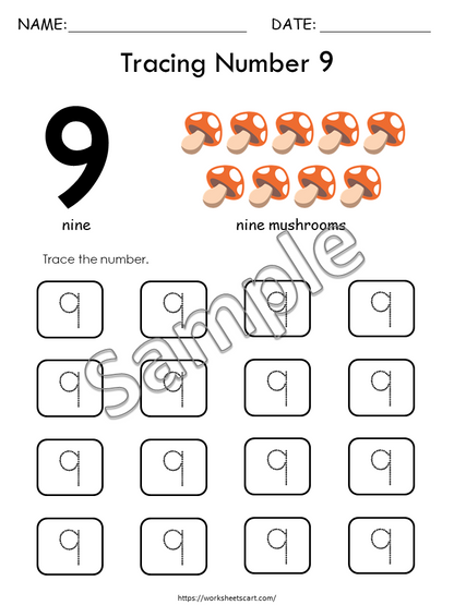 Tracing Numbers 1-10, Number Tracing Book, Number Sense Worksheets, Counting Objects, Preschool Printable, Kindergarten, Instant Download, WWF103