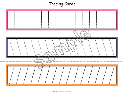 Tracing Cards Printable For Toddlers, Lines and Curves Tracing, Busy Binder, Tracing Lines, Preschool and Kindergarten Activity, WWF120